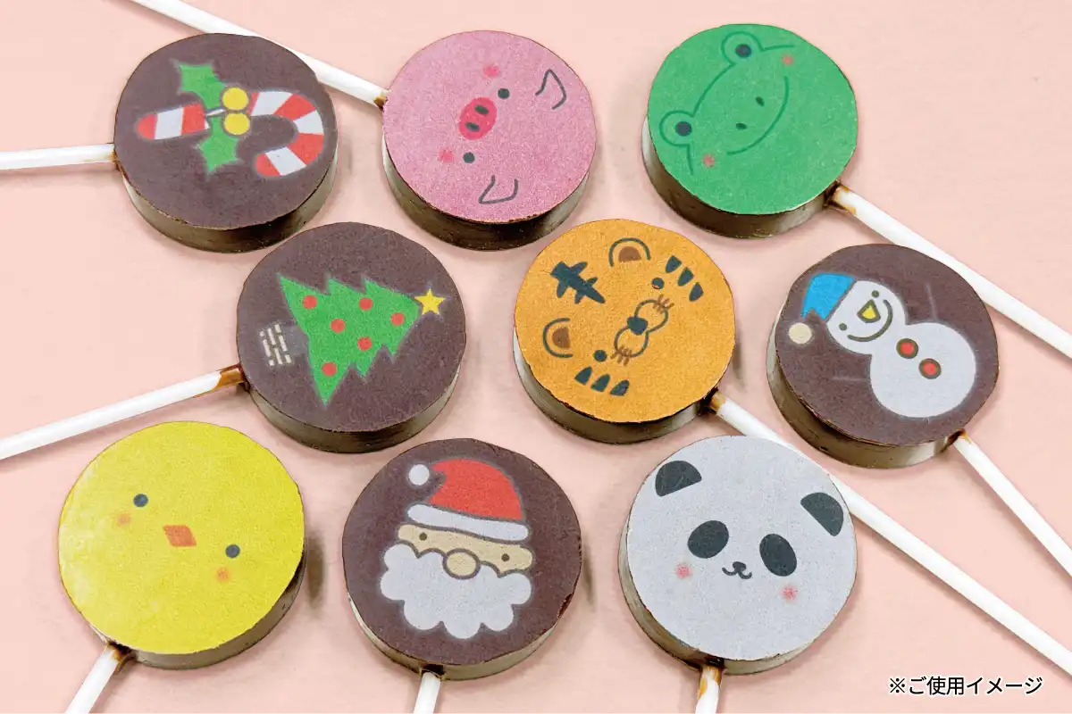 ダークチョコ転写シート カップケーキで使用したイメージ写真
